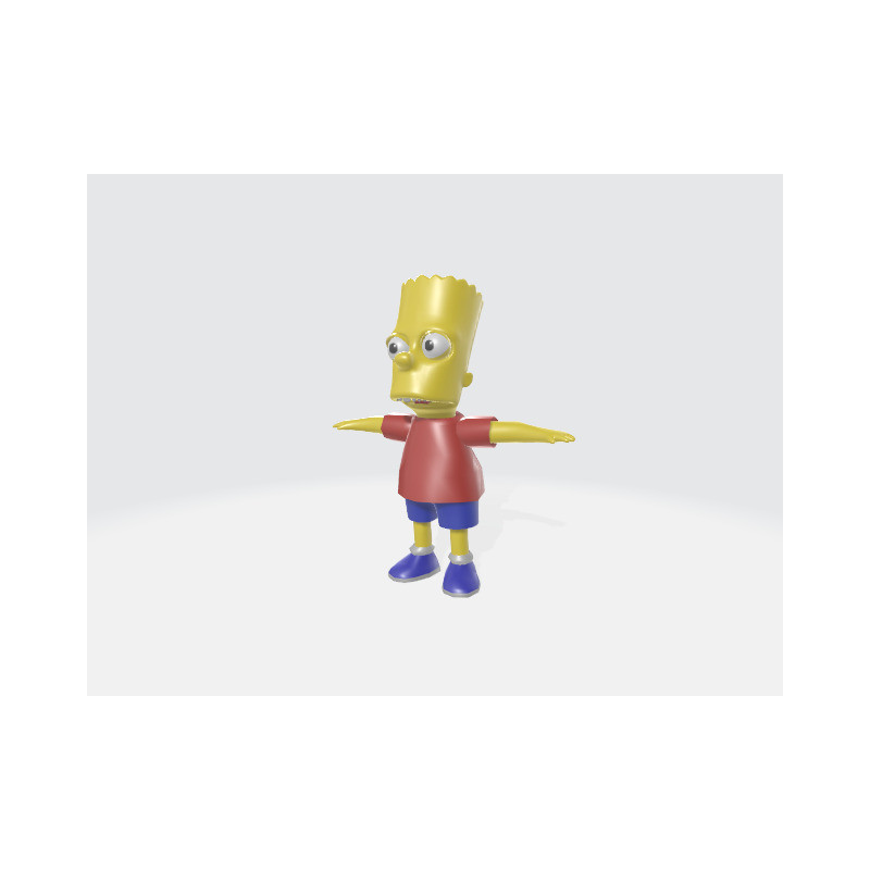 Modello 3d Bart Simpson perfettamente tarato per Unity Modello 3d Bart Simpson perfettamente tarato per Unity